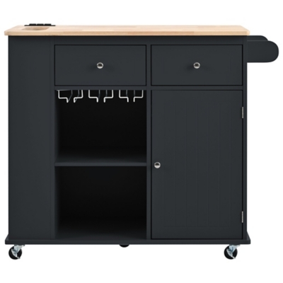 Dovelina Zenyra Kitchen Island, Black, large