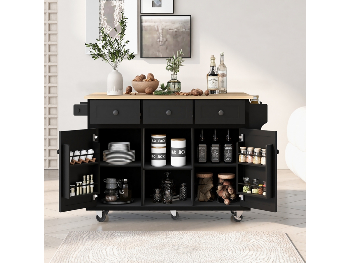 Dovelina Kiopy Kitchen Cart with Rubber wood | Ashley