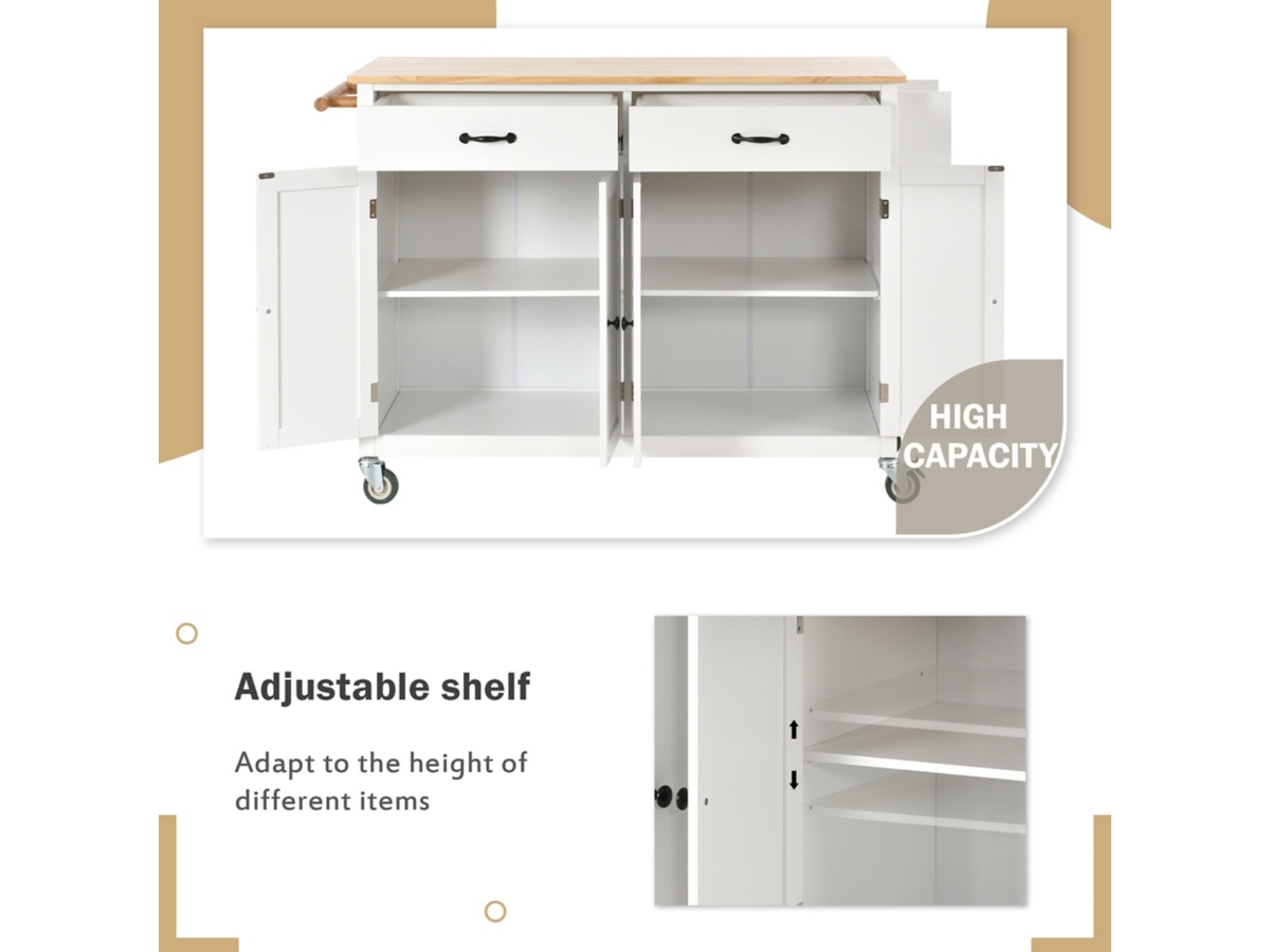 Dovelina Kiopy Kitchen Island Cart with Solid Wood Top | Ashley 