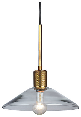 Chaness Pendant Light, Clear/Brass, large