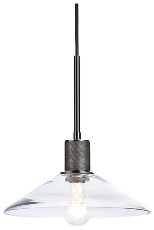 Chaness Pendant Light, Clear/Black Finish, large