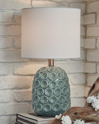 Moorbank Table Lamp, Teal, rollover