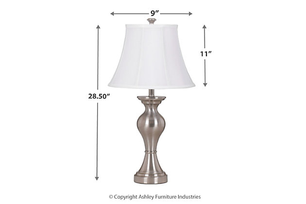 Rishona Table Lamp Set Of 2 Ashley, Curve Brushed Steel Table Lamps Set Of 2