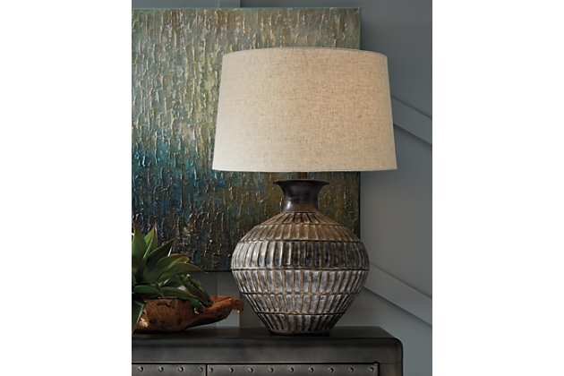 Cast Metal Lamp Base with Natural Bronze Finish 