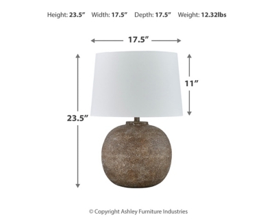 Neavesboro Table Lamp Dimensions