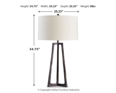Ryandale Table Lamp Dimensions
