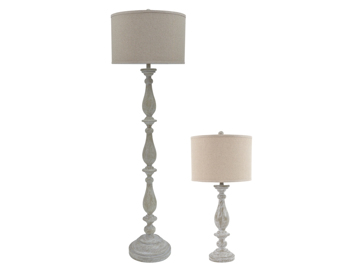Bernadate 3 Piece Floor Lamp with 2 Table Lamps Set Ashley