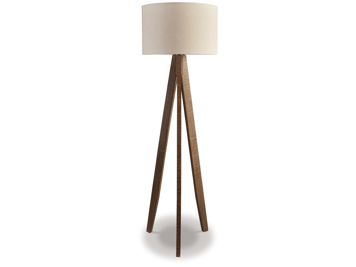Floor lamp with 3 wooden legs hotsell
