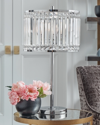 Gracella Table Lamp, Chrome Finish