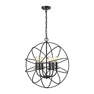 Yardley Yardley 6-Light Chandelier in Oil Rubbed Bronze with Wire Cage, , rollover