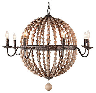 Home Accents Wooden Beaded Chandelier, , large