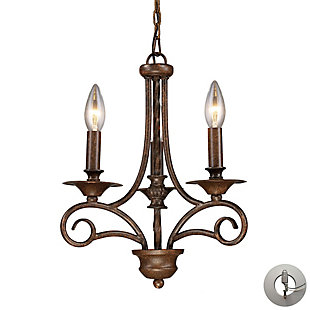 Silhouette Gloucester 3-Light Chandelier in Antique Bronze - Includes Adapter Kit, , rollover