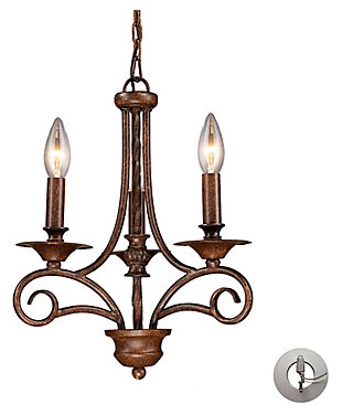 Silhouette Gloucester 3-Light Chandelier in Antique Bronze - Includes Adapter Kit, , large
