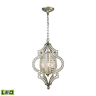 St.Croix Gabrielle 3-Light Chandelier in Aged Silver with Clear Crystal - Includes LED Bulbs, , rollover
