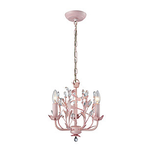 Circeo Circeo 3-Light Chandelier in Light Pink with Crystal, , rollover