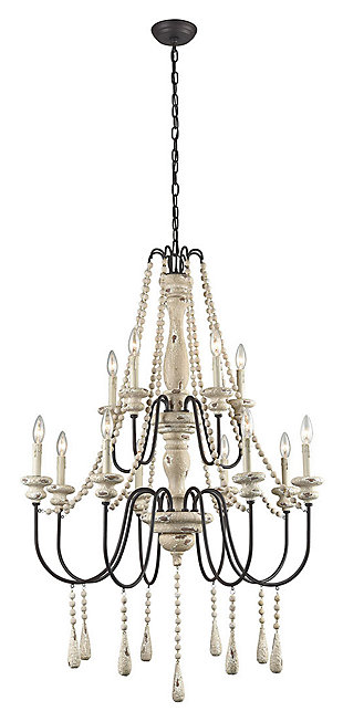 Cassie Sommieres 6-Light Chandelier - Small, Antique French Cream, large
