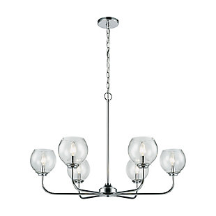 Six Light Chandelier in Polished Chrome Finish, , rollover