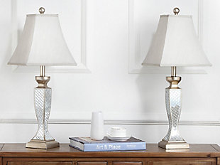 Urn Shaped Glass Lattice Table Lamp (Set of 2), , rollover
