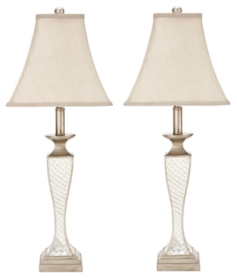Urn Shaped Glass Lattice Table Lamp (Set of 2), , grid