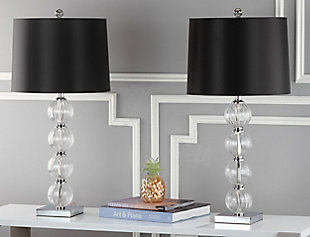 Stacked Globe Table Lamp (Set of 2), Black, rollover