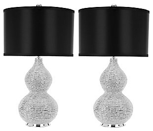Beaded Cylinder Table Lamp (Set of 2), Black, large