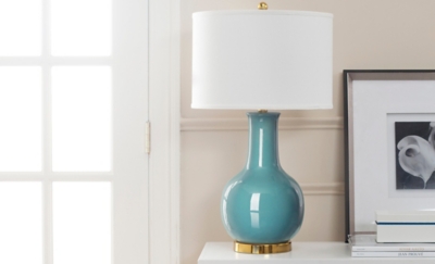 Ceramic Paris Table Lamp, Teal, large