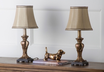 Urn Shaped Mini Table Lamp (Set of 2), Bronze Finish, large