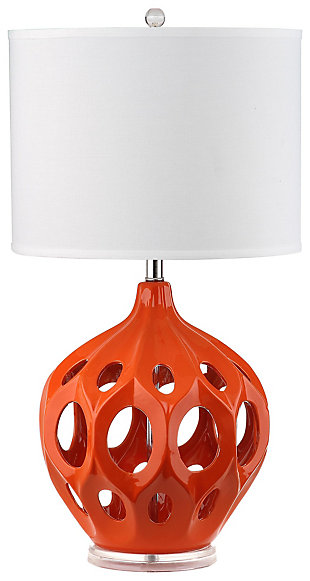 Ceramic Table Lamp, Orange, large