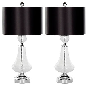 Crackle Glass Table Lamp (Set of 2), Transparent, large