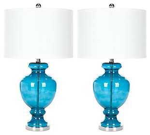 Translucent Glass Table Lamp (Set of 2), Transparent Blue, large