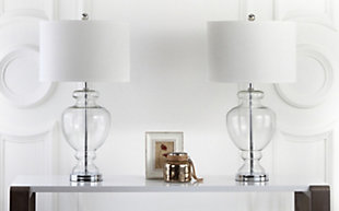 Translucent Glass Table Lamp (Set of 2), Transparent, rollover