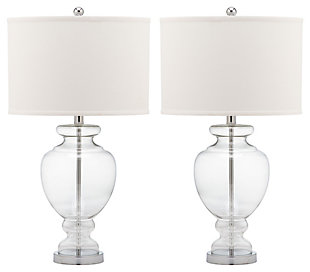 Translucent Glass Table Lamp (Set of 2), Transparent, large