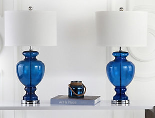 Translucent Glass Table Lamp (Set of 2), Transparent Navy, rollover