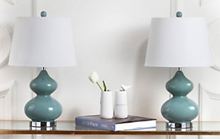 York Double Gourd Table Lamp (Set of 2), Marine Blue, rollover