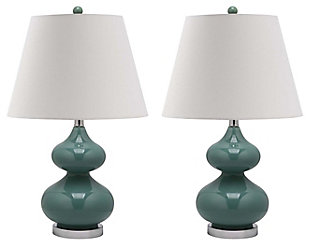 York Double Gourd Table Lamp (Set of 2), Marine Blue, large