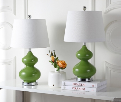 York Double Gourd Table Lamp (Set of 2), Avocado, large