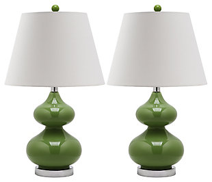 York Double Gourd Table Lamp (Set of 2), Avocado, large