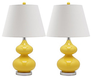York Double Gourd Table Lamp (Set of 2), Yellow, large