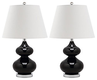 York Double Gourd Table Lamp (Set of 2), Black, large