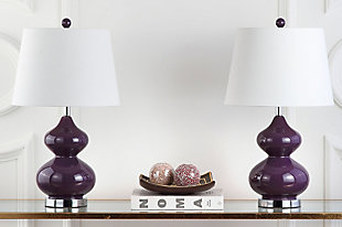 York Double Gourd Table Lamp (Set of 2), Plum, rollover