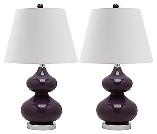 York Double Gourd Table Lamp (Set of 2), Plum, large