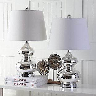 York Double Gourd Table Lamp (Set of 2), Silver, rollover