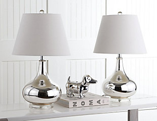 Antwerp Gourd Table Lamp (Set of 2), Silver, rollover