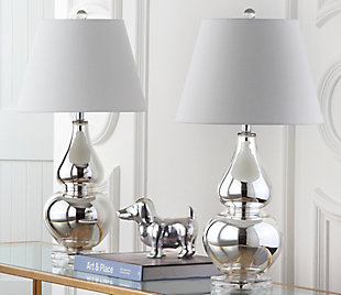 Brixton Double Gourd Table Lamp (Set of 2), Silver, rollover