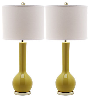 Luz Long Neck Ceramic Table Lamp (Set of 2), Mustard Gold, large