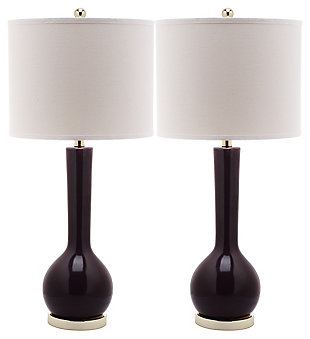 Luz Long Neck Ceramic Table Lamp (Set of 2), Plum, large