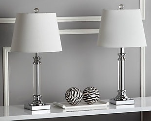 Pillar Shaped Crystal Table Lamp (Set of 2), , rollover
