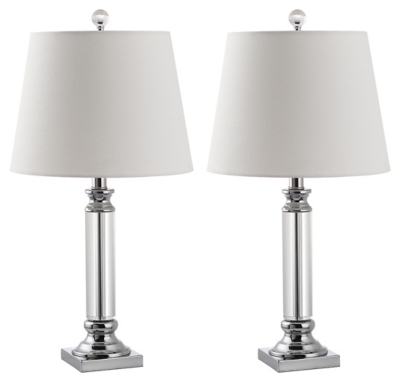 Pillar Shaped Crystal Table Lamp (Set of 2), , large