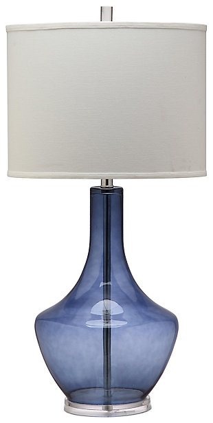 Urn Shaped Table Lamp, Transparent Blue, large