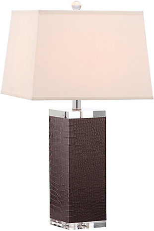 Faux Leather Table Lamp (Set of 2), Dark Brown, rollover